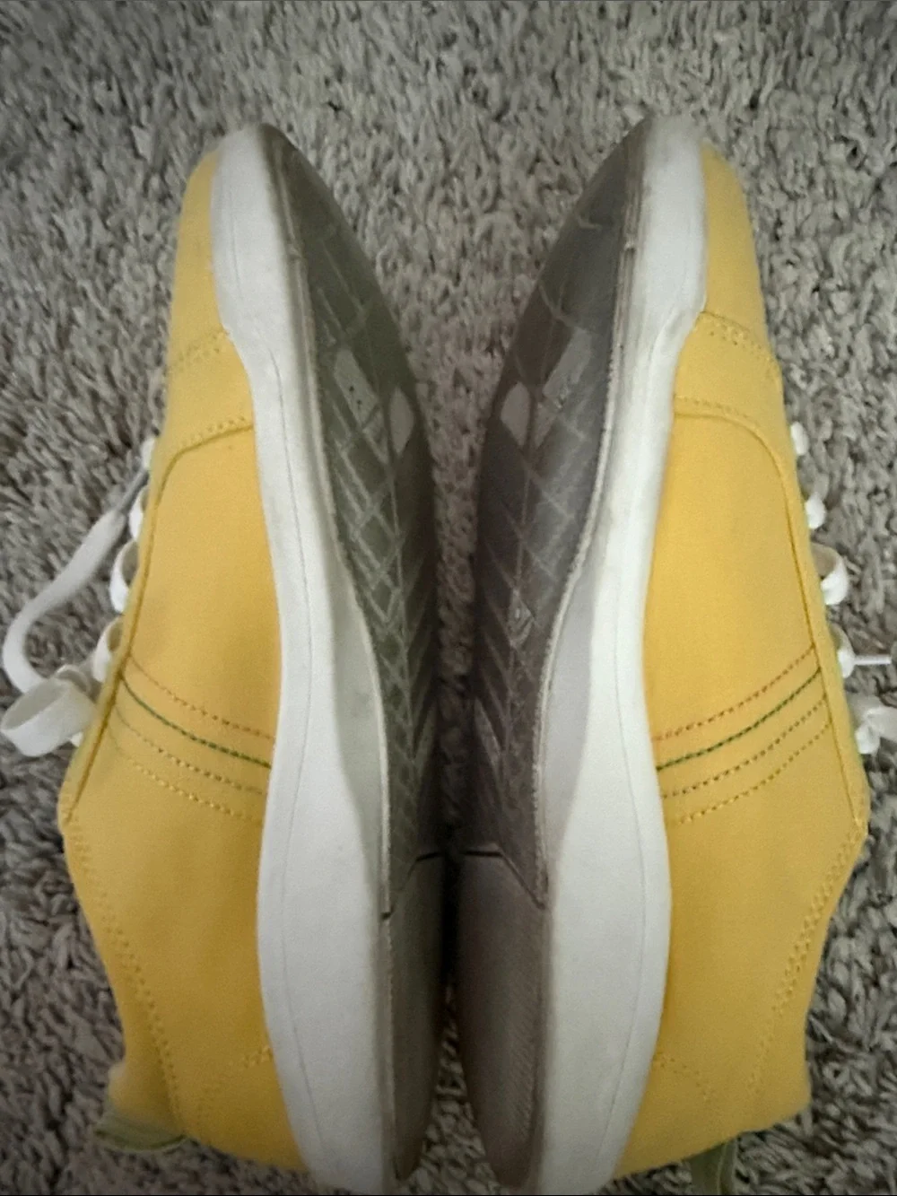 Vionic Beach Yellow Lace-Up Sneakers terry lining washable support comfort sz 7
